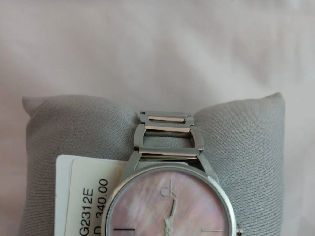 Calvin Klein Stately Pink Mother of Pearl Dial Silver Steel Strap Watch for Women - K3G2312E Buy Now By Calvin Klein