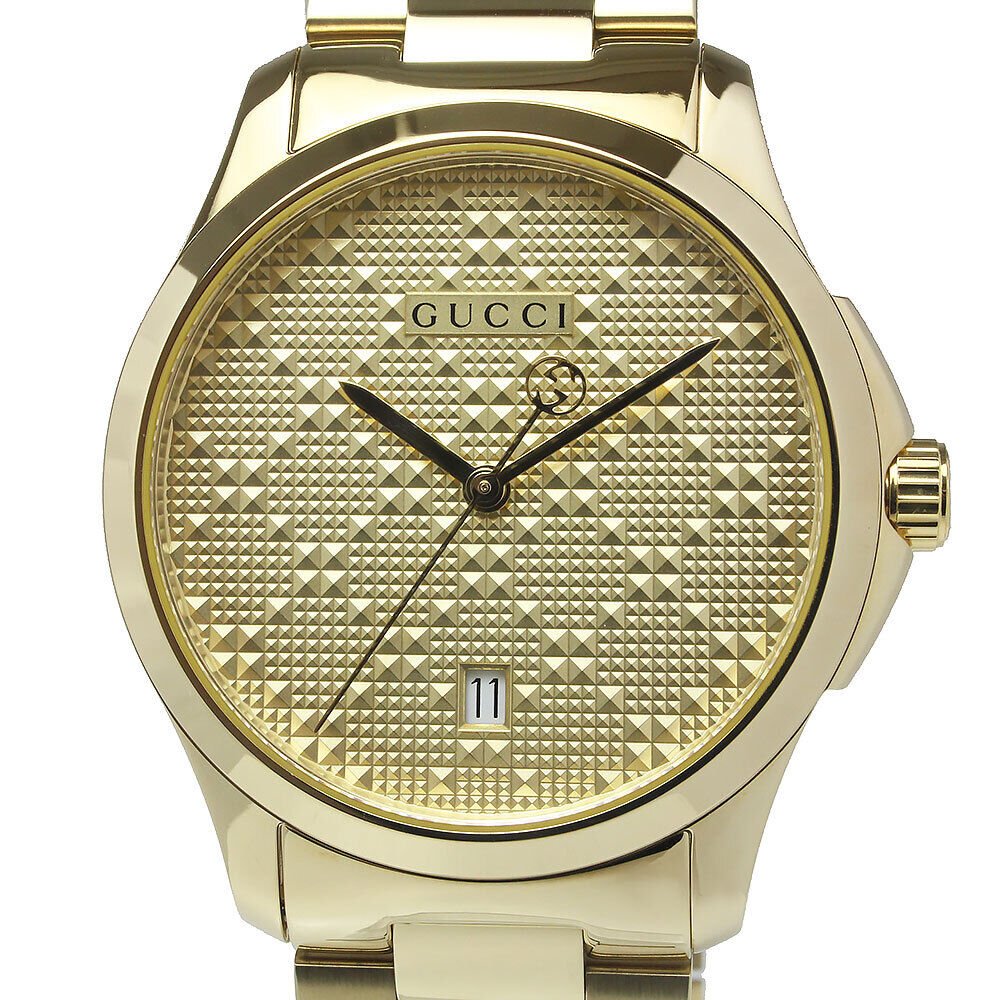 Gucci G Timeless Gold Dial Gold Steel Strap Watch For Women - YA126553 Buy Now By Gucci