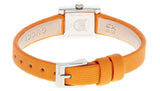 Gucci G-Frame Square Mother of Pearl Orange Dial Orange Leather Strap Watch For Women - YA128532 Buy Now By Gucci