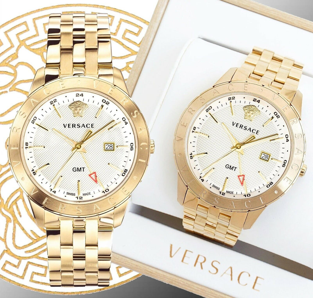 Versace Univers Quartz White Dial Gold Steel Strap Watch for Men - VEBK00518 Buy Now By Versace