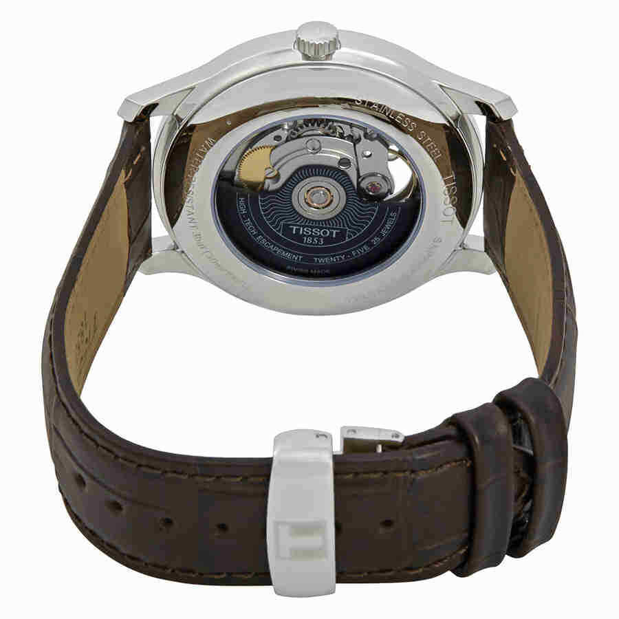 Tissot T Classic Tradition Powermatic 80 Open Heart Silver Dial Brown Leather Strap Watch for Men - T063.907.16.038.00 Buy Now By Tissot