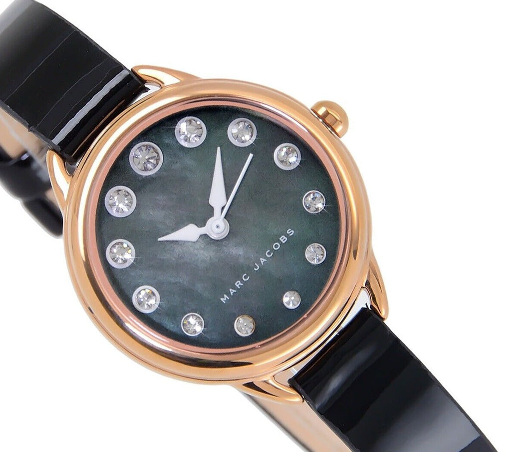 Marc Jacobs Betty Mother of Pearl Black Dial Black Leather Strap Watch for Women - MJ1513 Buy Now By Marc Jacobs