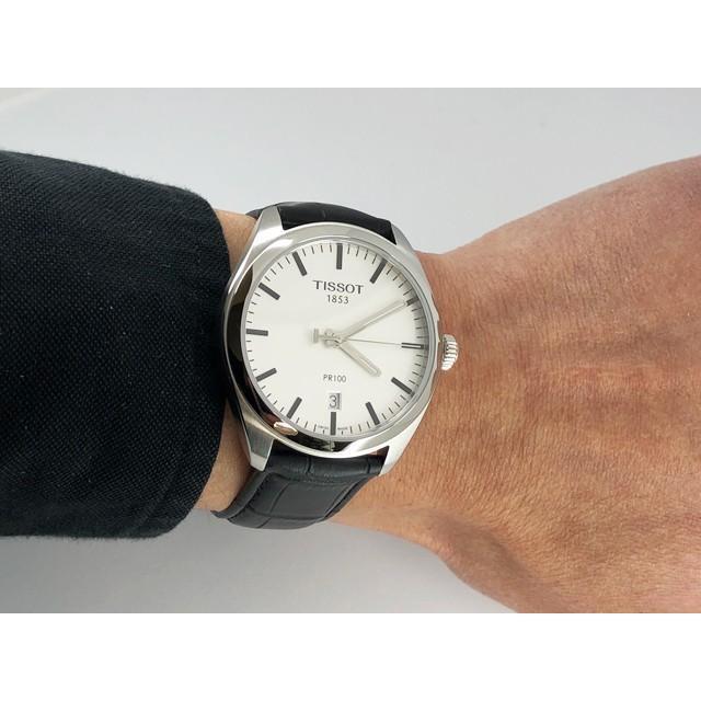 Tissot T Classic PR 100 White Dial Black Leather Strap Watch for Men - T101.410.16.031.00 Buy Now By Tissot