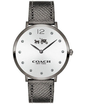 Coach Slim Easton Silver Dial Grey Leather Strap Watch for Women - 14502686 Buy Now By Coach