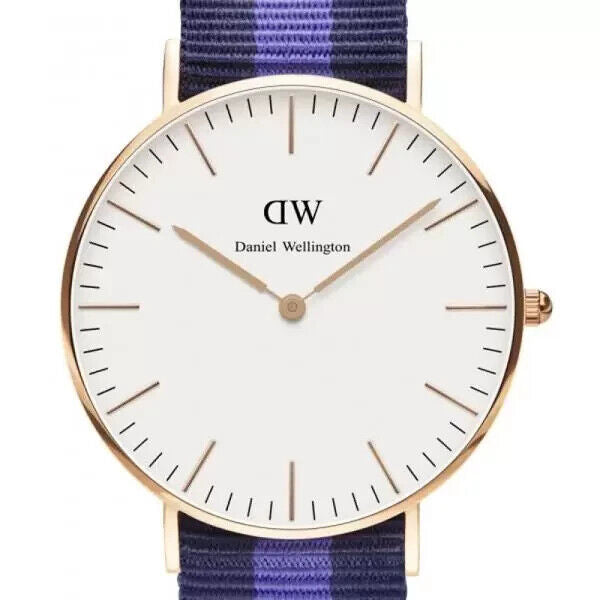 Daniel Wellington Classic Swansea White Dial Two Tone Nylon Strap Watch For Women - 0504DW Buy Now By Daniel Wellington