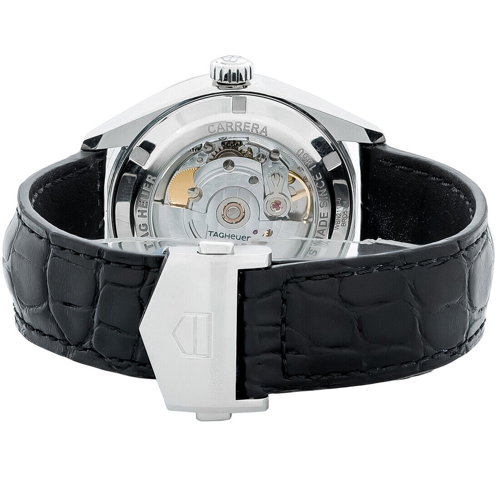 Tag Heuer Carrera Date Silver Dial Black Leather Strap Watch for Men - WBN2111.FC6505 Buy Now By Tag Heuer