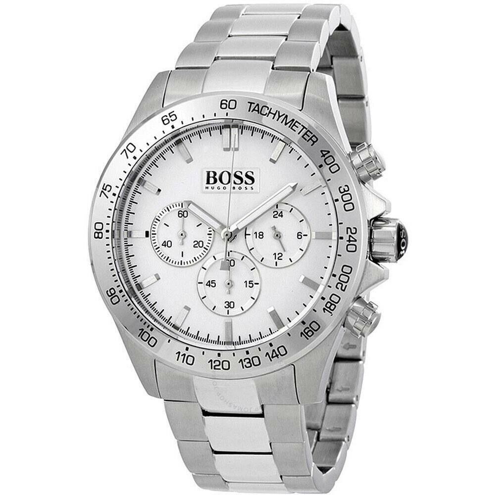 Hugo Boss Ikon Chronograph White Dial Silver Steel Strap Watch for Men - 1512962 Buy Now By Hugo Boss