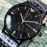 Emporio Armani Chronograph Black Dial Black Steel Strap Watch For Men - AR1934 Buy Now By Emporio Armani