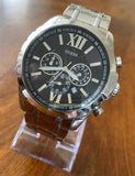 Guess Chronograph Black Dial Silver Steel Strap Watch for Men - W0193G2 Buy Now By Guess