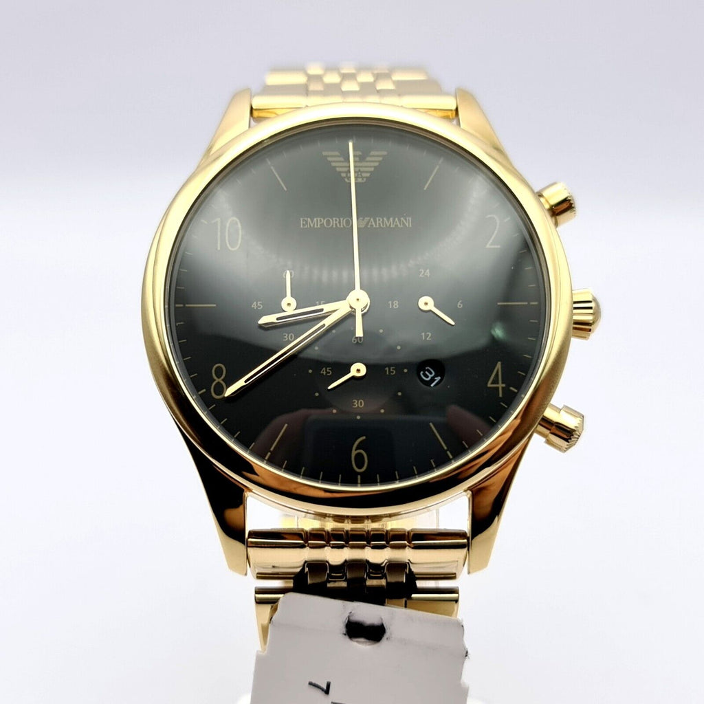 Emporio Armani Classic Chronograph Black Dial Gold Steel Strap Watch For Men - AR1893 Buy Now By Emporio Armani
