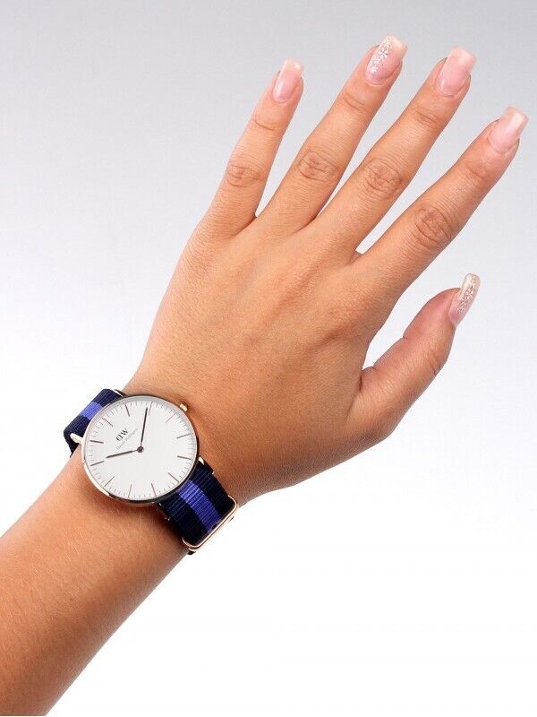 Daniel Wellington Classic Swansea White Dial Two Tone Nylon Strap Watch For Women - 0504DW Buy Now By Daniel Wellington