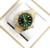 Versace Hellenyium Quartz Green Dial Two Tone Steel Strap Watch For Men - VE3A00720 Buy Now By Versace