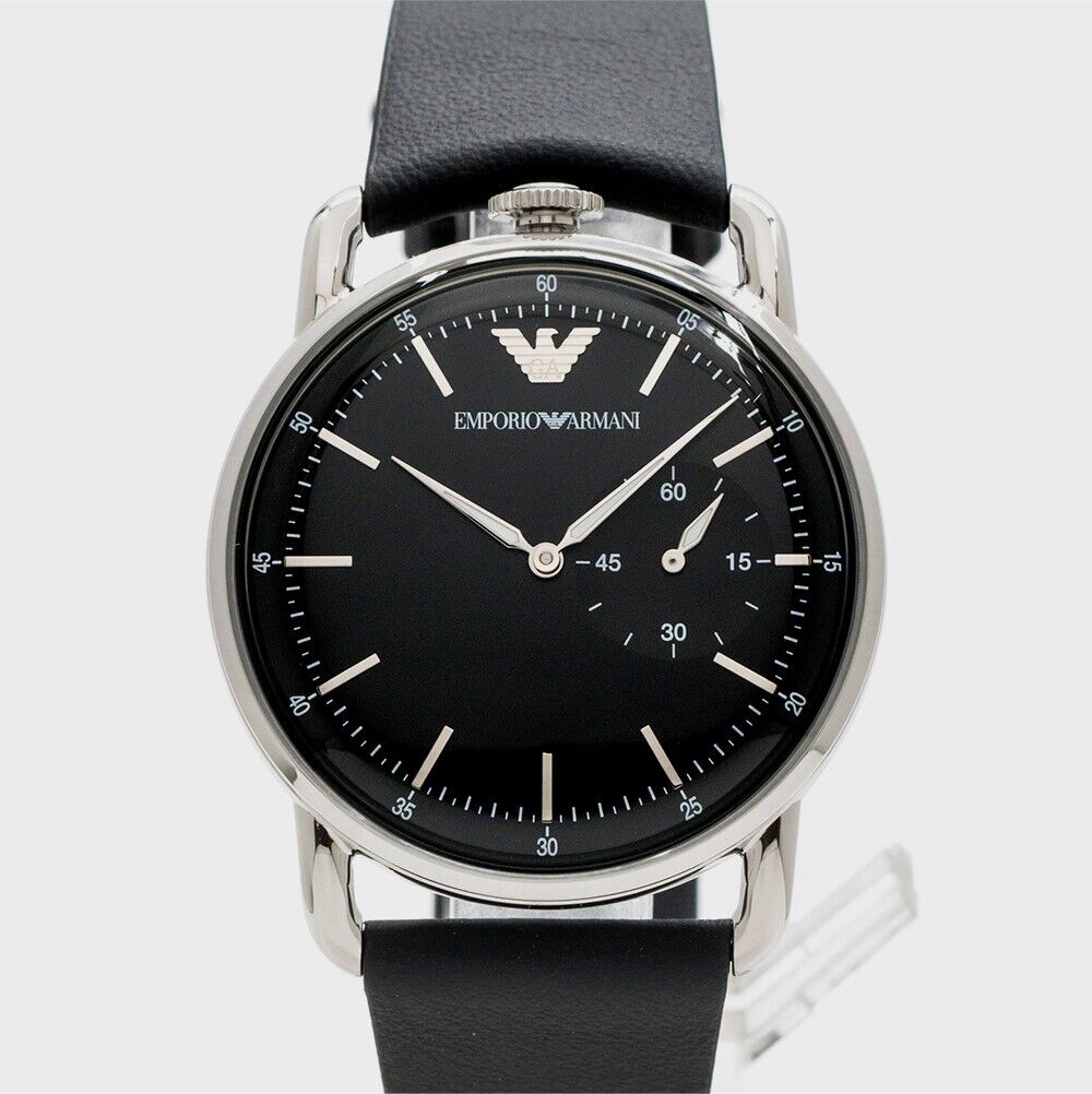 Emporio Armani Aviator Quartz Black Dial Black Leather Strap Watch For Men - AR11336 Buy Now By Emporio Armani