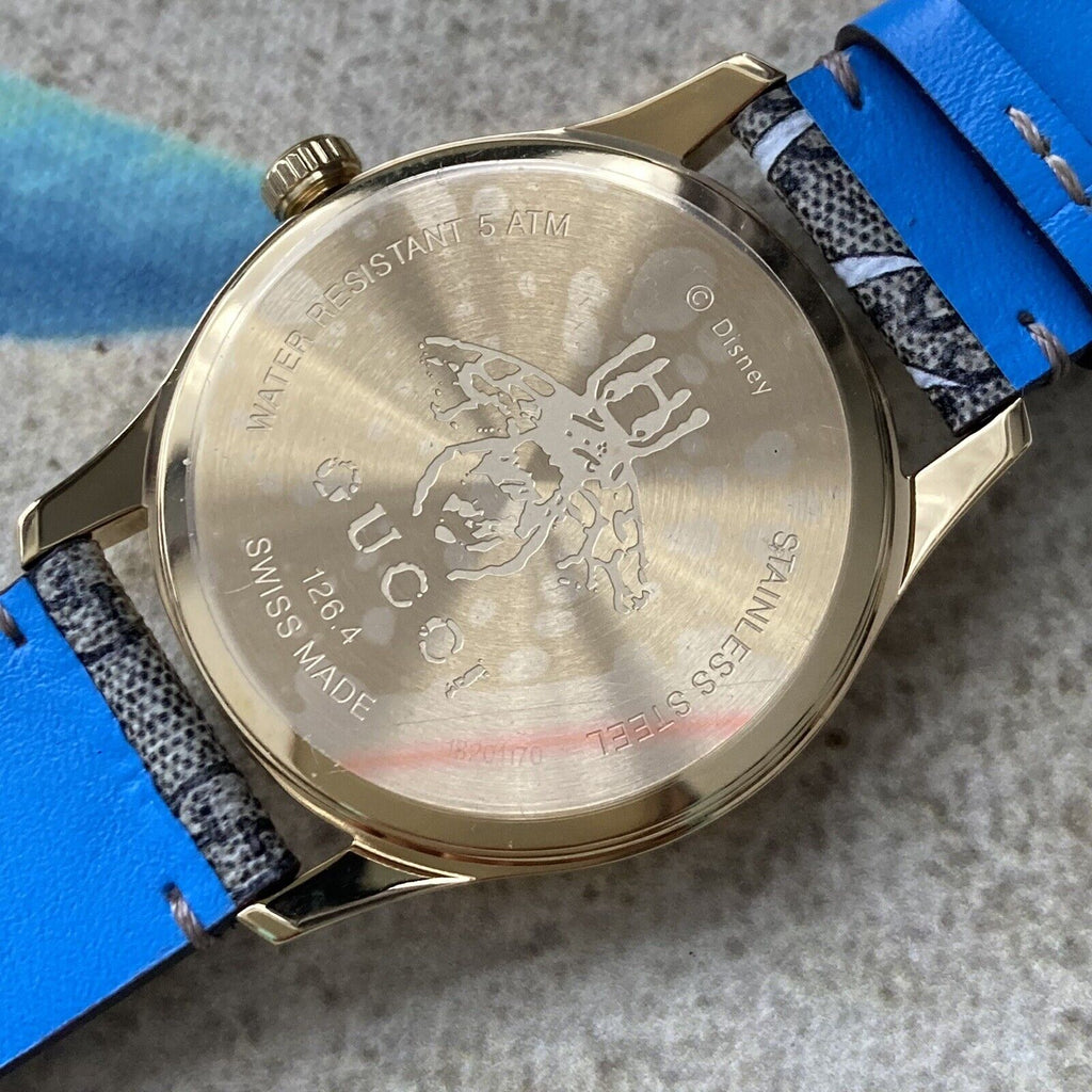 Gucci G Timeless Disney Donald Duck Brown Dial Brown Leather Strap Watch For Women - YA1264167