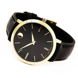 Movado Ultra Slim Black Dial Black Leather Strap Watch For Women - 0607091 Buy Now By Movado