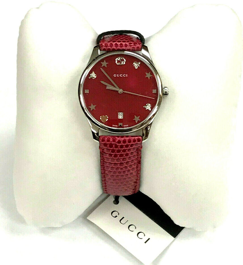 Gucci G-Timeless Cherry Red Mother of Pearl Dial 27mm Watch For Women - YA126584 Buy Now By Gucci