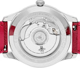 Gucci G Timeless Automatic Silver Dial Red Leather Strap Watch For Men - YA126346 Buy Now By Gucci