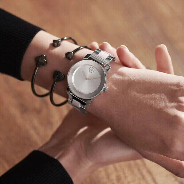 Movado Bold Silver Dial Two Tone Steel Strap Watch for Women - 3600702 Buy Now By Movado