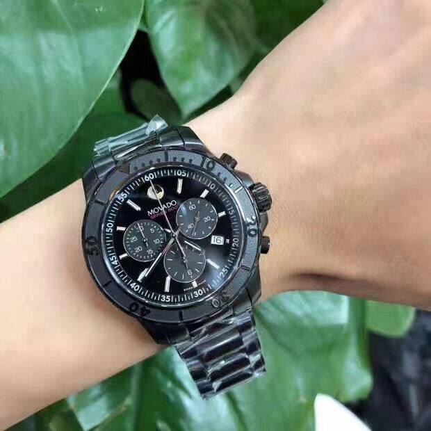 Movado Series 800 Chronograph Black Dial Black Steel Strap Watch For Men - 2600119 Buy Now By Movado