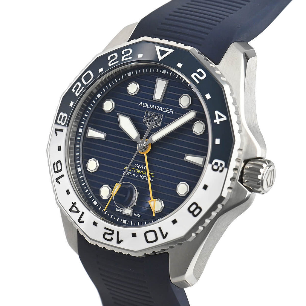 Tag Heuer Aquaracer Professional 300 GMT Automatic Blue Dial Blue Rubber Strap Watch for Men - WBP2010.FT6198 Buy Now By Tag Heuer