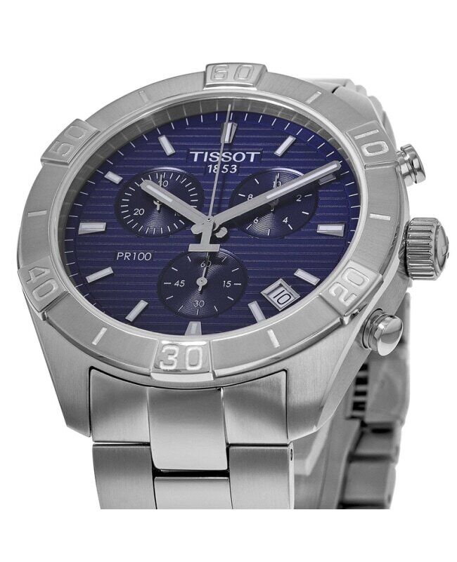 Tissot PR 100 Sport Quartz Chronograph Blue Dial Silver Steel Strap Watch For Men - T101.617.11.041.00 Buy Now By Tissot