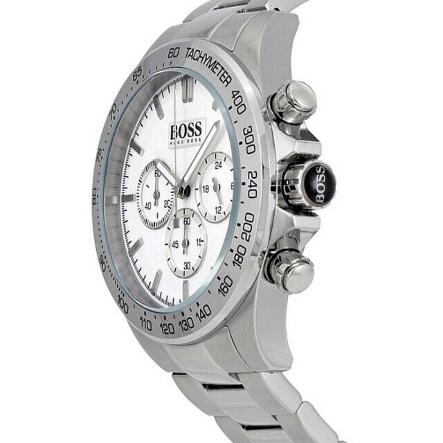 Hugo Boss Ikon Chronograph White Dial Silver Steel Strap Watch for Men - 1512962 Buy Now By Hugo Boss