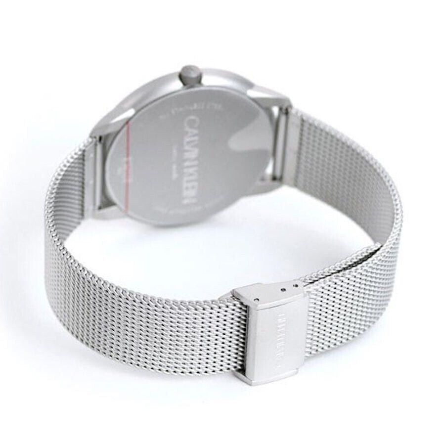 Calvin Klein Minimal White Dial Silver Mesh Bracelet Watch for Men - K3M5115X Buy Now By Calvin Klein