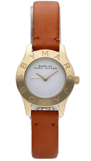 Marc Jacobs Mini Blade White Dial Brown Leather Strap Watch for Women - MBM1219 Buy Now By Marc Jacobs