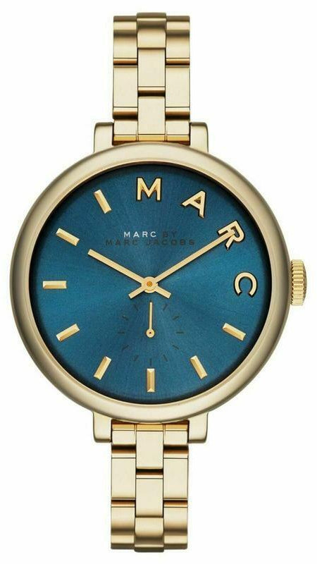 Marc Jacobs Sally Blue Dial Gold Steel Strap Watch for Women - MBM3366 Buy Now By Marc Jacobs