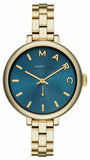 Marc Jacobs Sally Blue Dial Gold Steel Strap Watch for Women - MBM3366 Buy Now By Marc Jacobs