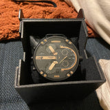 Diesel Mr Daddy 2.0 Chronograph Black Dial Black Leather Strap Watch For Men - DZ7350 Buy Now By Diesel