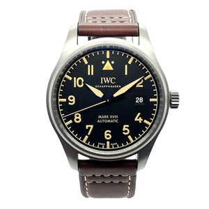 IWC Pilot's Watch Mark XVIII 40mm Black Dial Brown Leather Strap Watch for Men - IW327006 Buy Now By IWC