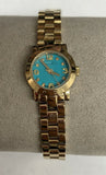 Marc Jacobs Amy Dinky Blue Dial Gold Steel Strap Watch for Women - MBM3229 Buy Now By Marc Jacobs