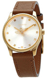 Gucci G Timeless Quartz Silver Dial Brown Leather Strap Watch For Women - YA1265022 Buy Now By Gucci