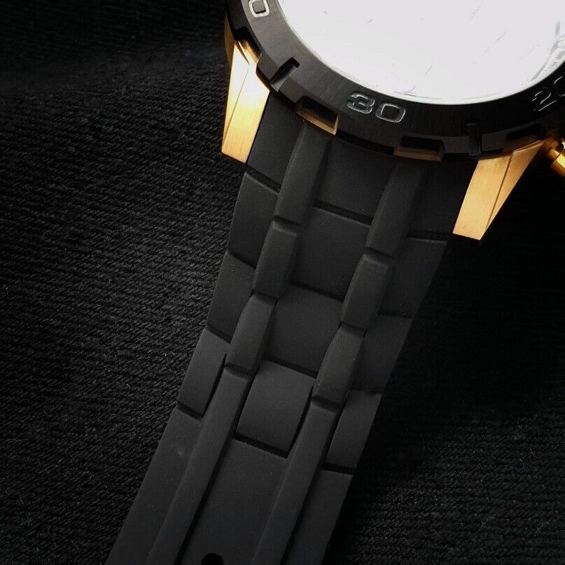 Guess Caliber Chronograph Black Dial Black Rubber Strap Watch for Men - W0864G3 Buy Now By Guess