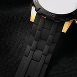 Guess Caliber Chronograph Black Dial Black Rubber Strap Watch for Men - W0864G3 Buy Now By Guess