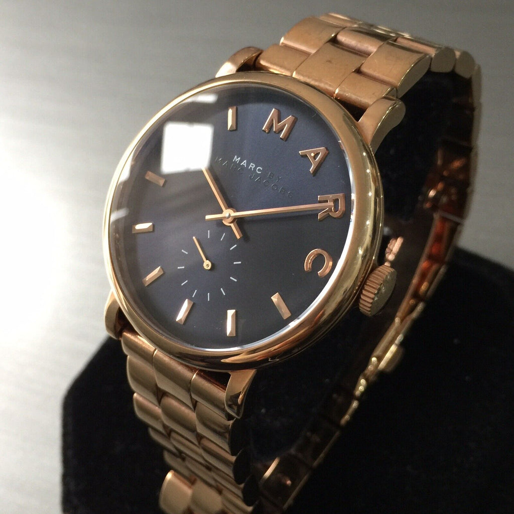 Marc Jacobs Baker Blue Dial Rose Gold Steel Strap Watch for Women - MBM3330 Buy Now By Marc Jacobs