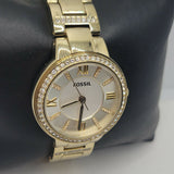 Fossil Virginia White Dial Gold Steel Strap Watch for Women - ES3283 Buy Now By Fossil