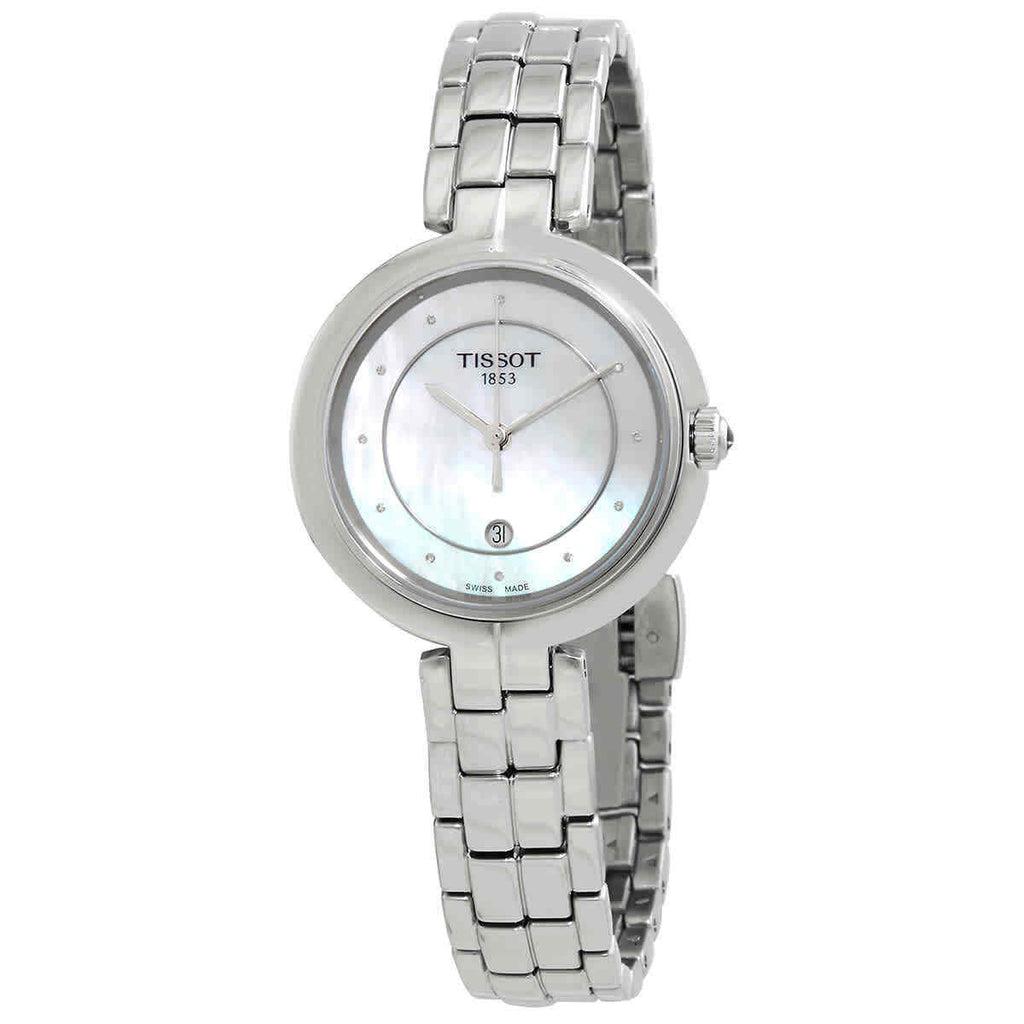Tissot T Lady Flamingo Diamonds White Dial Silver Steel Strap Watch For Women - T094.210.11.116.01 Buy Now By Tissot