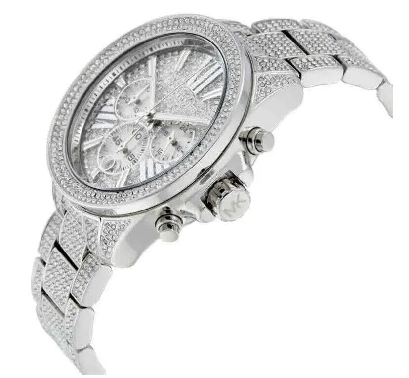 Michael Kors Wren Chronograph Crystals Silver Dial Silver Steel Strap Watch For Women - MK6317 Buy Now By Michael Kors