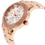 Guess Bedazzle Diamonds Silver Dial Rose Gold Steel Strap Watch For Women - W1097L3 Buy Now By Guess