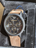 Emporio Armani Chronograph Black Dial Brown Leather Strap Watch For Men - AR11078 Buy Now By Emporio Armani
