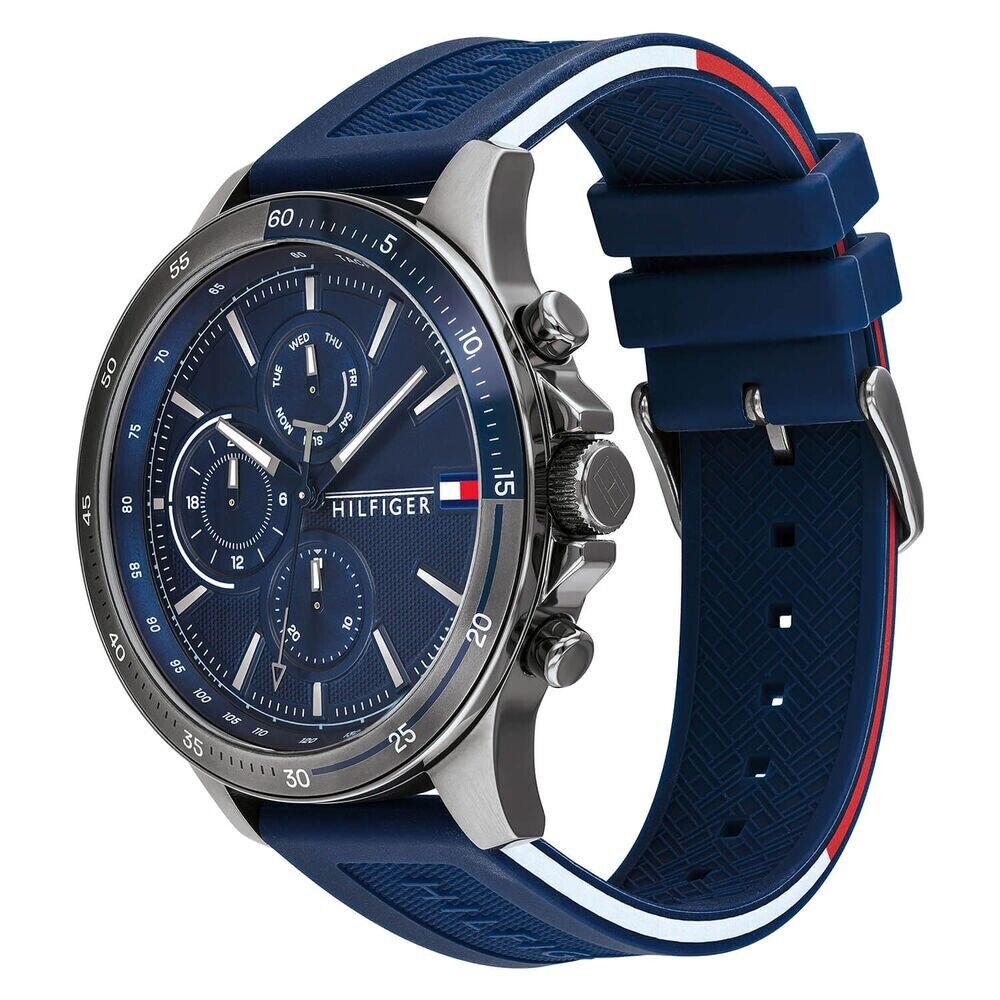 Tommy Hilfiger Bank Blue Dial Blue Rubber Strap Watch for Men - 1791721 Buy Now By Tommy Hilfiger