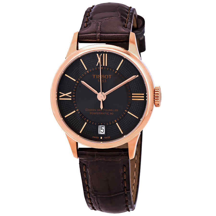 Tissot Chemin Des Tourelles Powermatic 80 Lady Brown Dial Brown Leather Strap Watch For Women - T099.207.36.448.00 Buy Now By Tissot