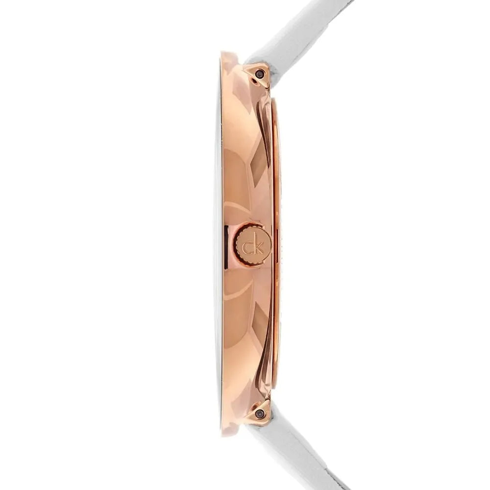 Calvin Klein Chic White Dial White Leather Strap Watch for Women - K7N236K2 Buy Now By Calvin Klein