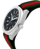 Gucci GG2570 Quartz Black Dial Green & Red Nylon Strap Watch For Men - YA142305 Buy Now By Gucci