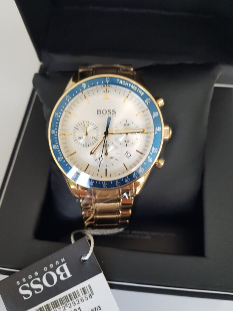 Hugo Boss Trophy White Dial Gold Steel Strap Watch for Men - 1513631 Buy Now By Hugo Boss