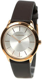 Calvin Klein Minimal White Dial Brown Leather Strap Watch for Women - K3M226G6 Buy Now By Calvin Klein