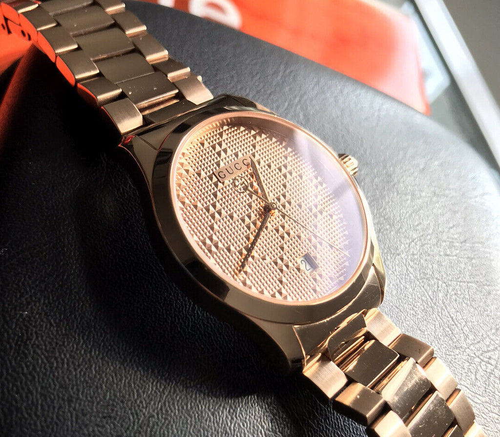 Gucci G Timeless Quartz Gold Dial Gold Steel Strap Watch For Women - YA126482 Buy Now By Gucci