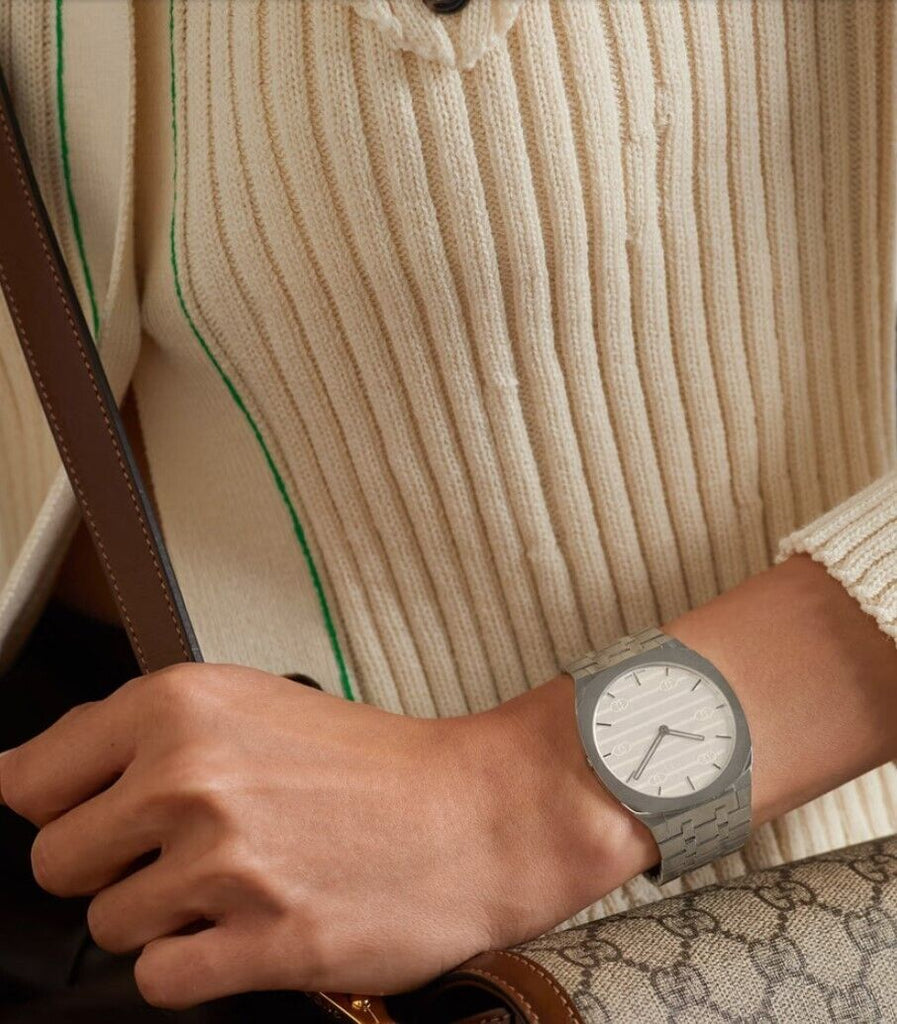 Gucci 25H Quartz Silver Dial Silver Steel Strap Watch For Women - YA163402 Buy Now By Gucci